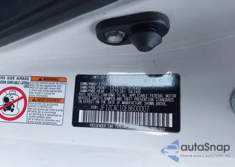 2014 Subaru Brz Limited from USA, damaged, VIN JF1ZCAC10E8600007